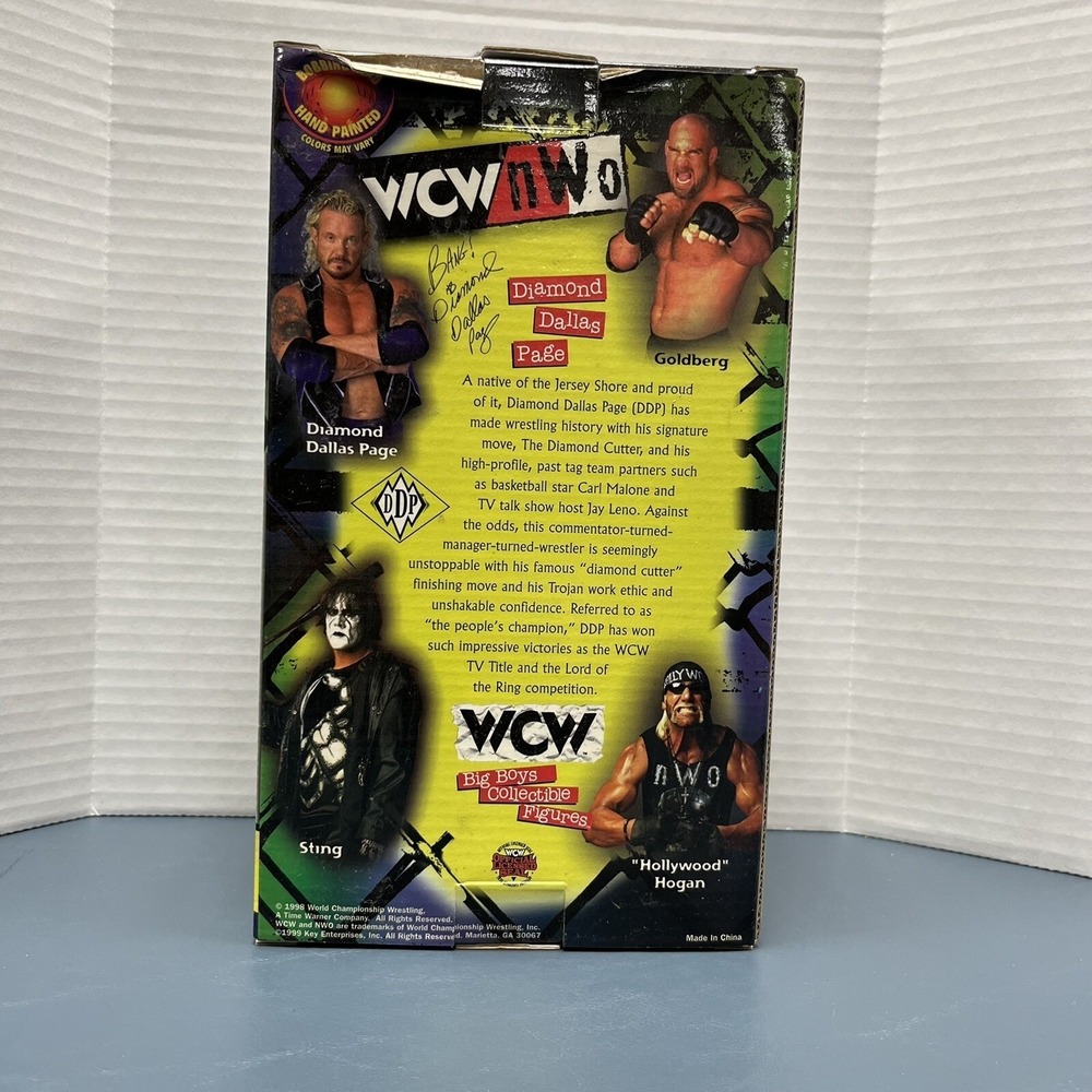 NIB 1998 WCW BIG BOYS COLLECTIBLE DIAMOND DALLAS PAGE HAND PAINTED BOBBLEHEAD - Picture 3 of 6